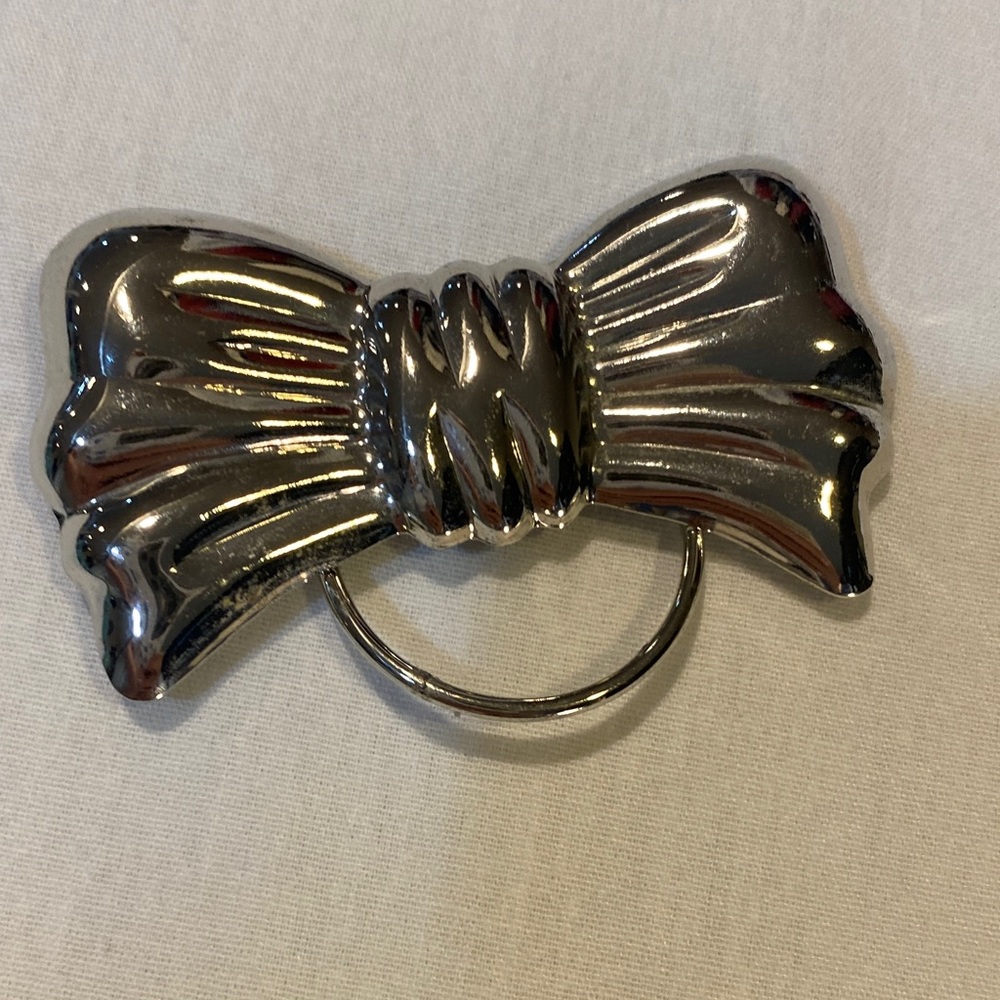Silver Bow Scarf Ring